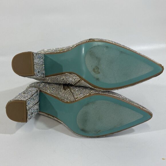 Betsey Johnson Cady Go Go Ankle Boots Silver Rhinestone Disco Dancing 9.5 - Picture 12 of 12